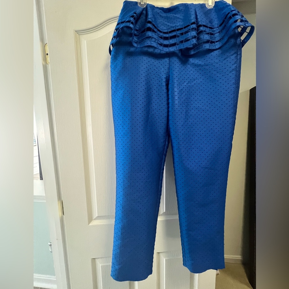 Sachin & Babi Noir Cobalt blue Strapless Peplum Textured Jumpsuit NWT - Picture 7 of 8